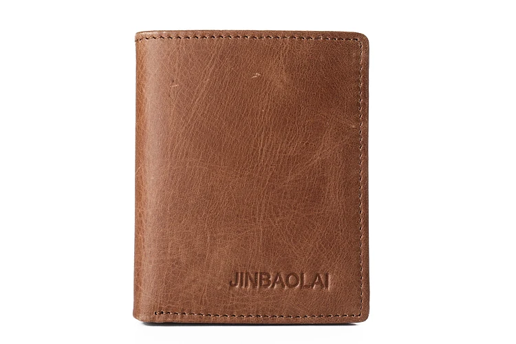 Real Leather Mini Wallets Brown Cow Leather Thin Leather Wallet Card Holder Short Design Fashion Handmade Small purse walet