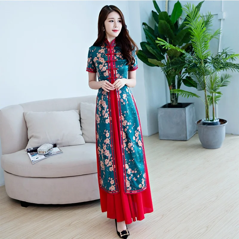 Женское платье Чонсам в восточном стиле элегантное японское Yukata Kimonos во Вьетнаме