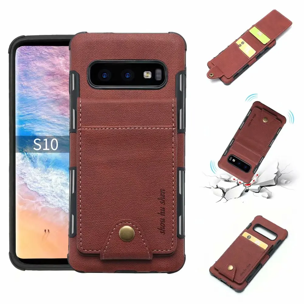 Чехол из искусственной кожи в стиле ретро для Samsung Galaxy S10 + Чехлы с отделениями