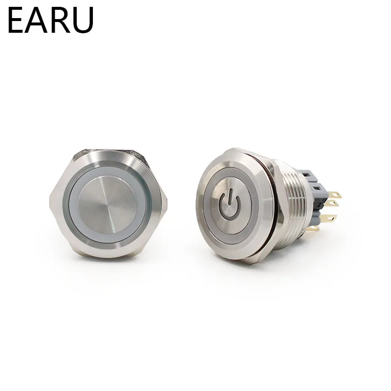 Металлический кнопочный переключатель из нержавеющей стали толщиной 28 мм