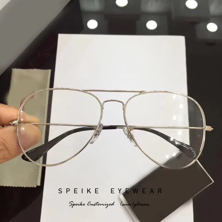 C6-Silver(62mm) 3025 Модные очки пилота speike очки для мужчин для женщин оправа предложение 1,74 очки для чтения при близорукости анти синие линзы Рецептурные очки - Цвет оправы: C6-Silver(62mm)