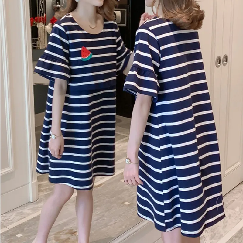 Платье для беременных повседневное с о образной горловиной и длинным