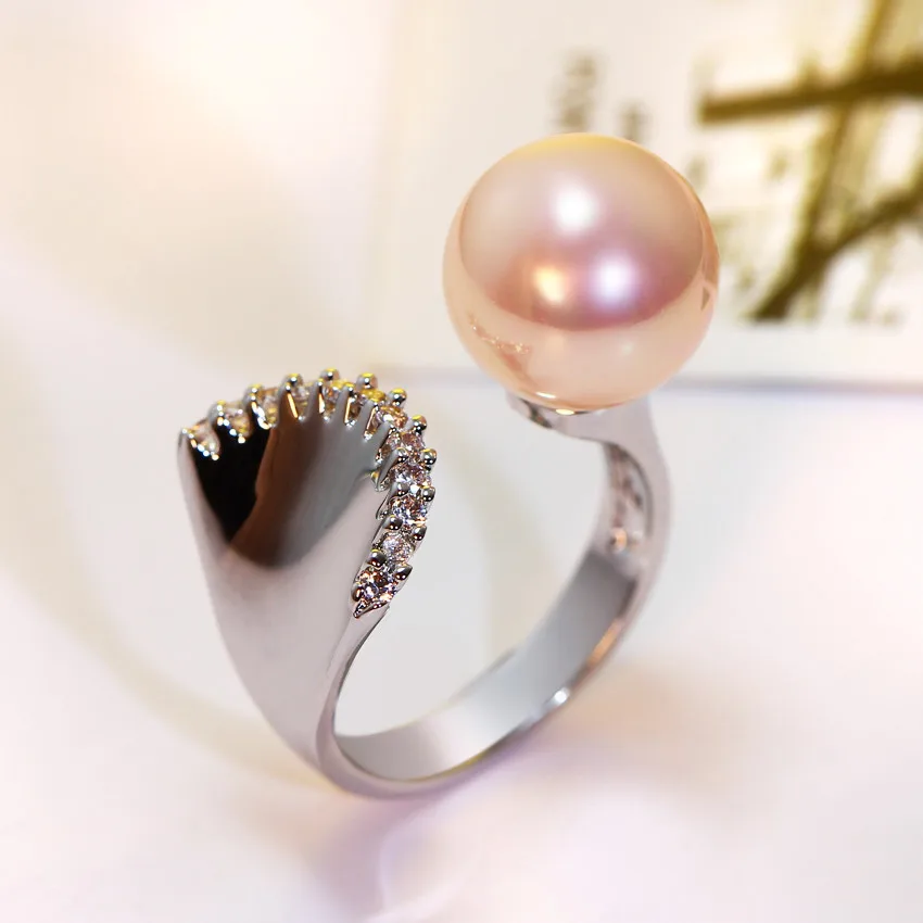 Новый 2018 шваброй В виде ракушки жемчуг кольца для женщин уникальный дизайн дамы