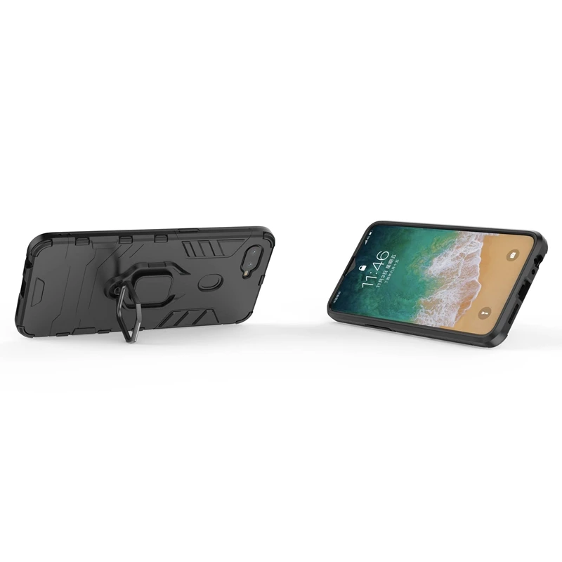 Кольцо Броня чехол для OPPO F9 K1 Coque противоударный жесткий R9 R9S R11 R11S Plus R15X R17 Pro A3S A5 A7X