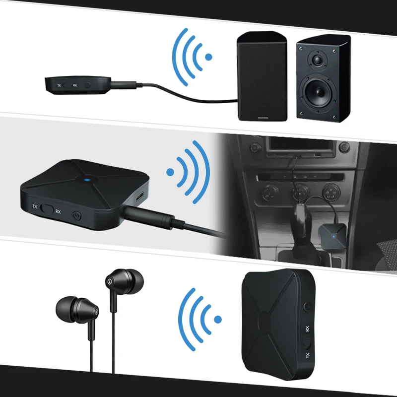 ANBES Bluetooth V4.1 2 in1 передатчик адаптеры приемника 3 5 мм AUX/RCA адаптер для автомобиля
