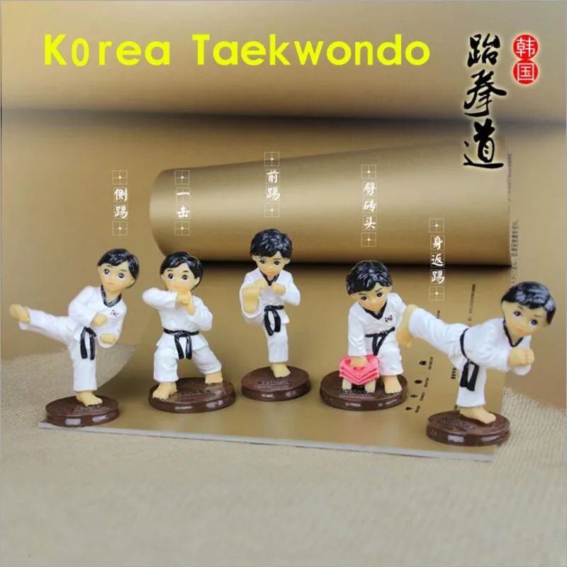 5 шт./компл. Корея тхэквондо Обувь для мальчиков Фигурки автомобиля Куклы