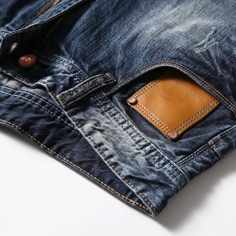 Мужские джинсовые шорты с дырками модные повседневные облегающие джинсы в