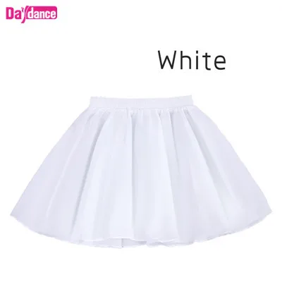 White Детская балетная юбка для девочек, прозрачная шифоновая балетная пачка, розовые детские гимнастические трико, юбки - Цвет: White
