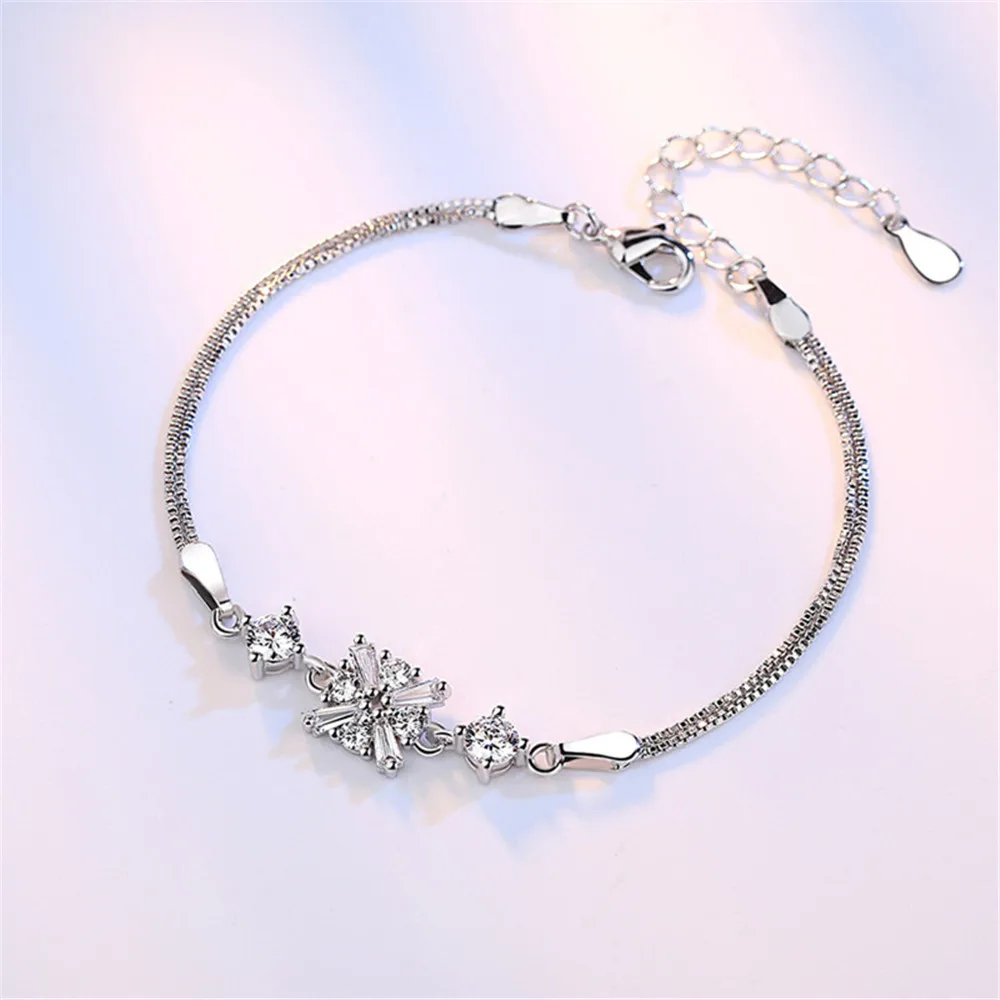 Женские серебряные браслеты с цепочкой и звеньями 16 + 3 см|brand luxury bracelet|luxury braceletluxury