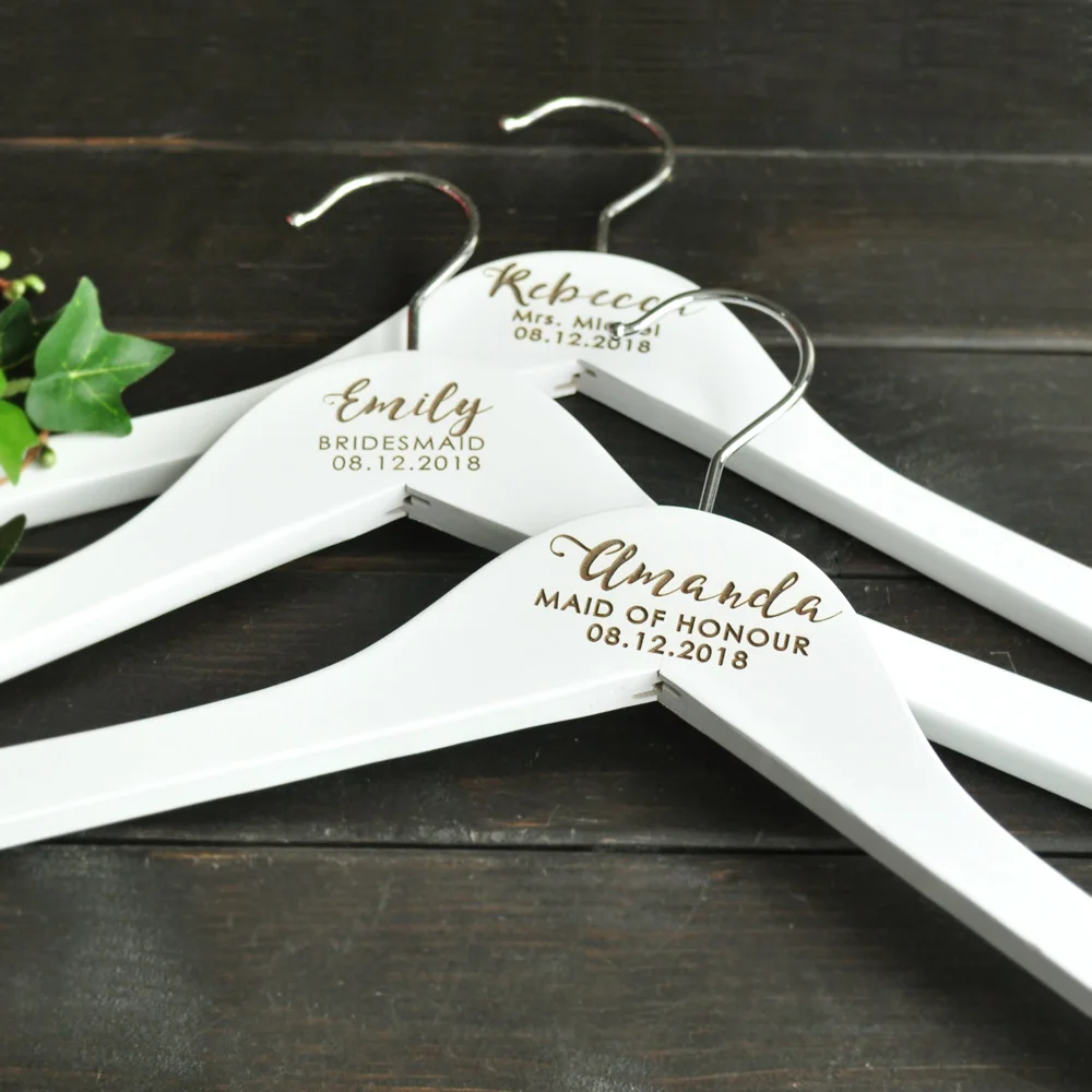 

Personalized Wedding Hanger,Engraved Wedding Clothes Hanger, Dress Hanger,Name Bridal Party Gifts, Bridesmaid Hanger Laser Cut
