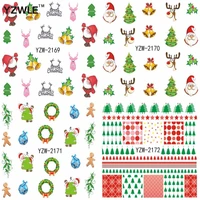 1 sheet christmas design diy decals nail art water transfer printing sticker for nails