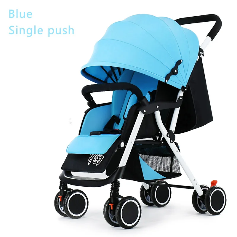Blue Bluechildhood, легкая детская коляска, двусторонняя, для путешествий, детская коляска - Цвет: Blue