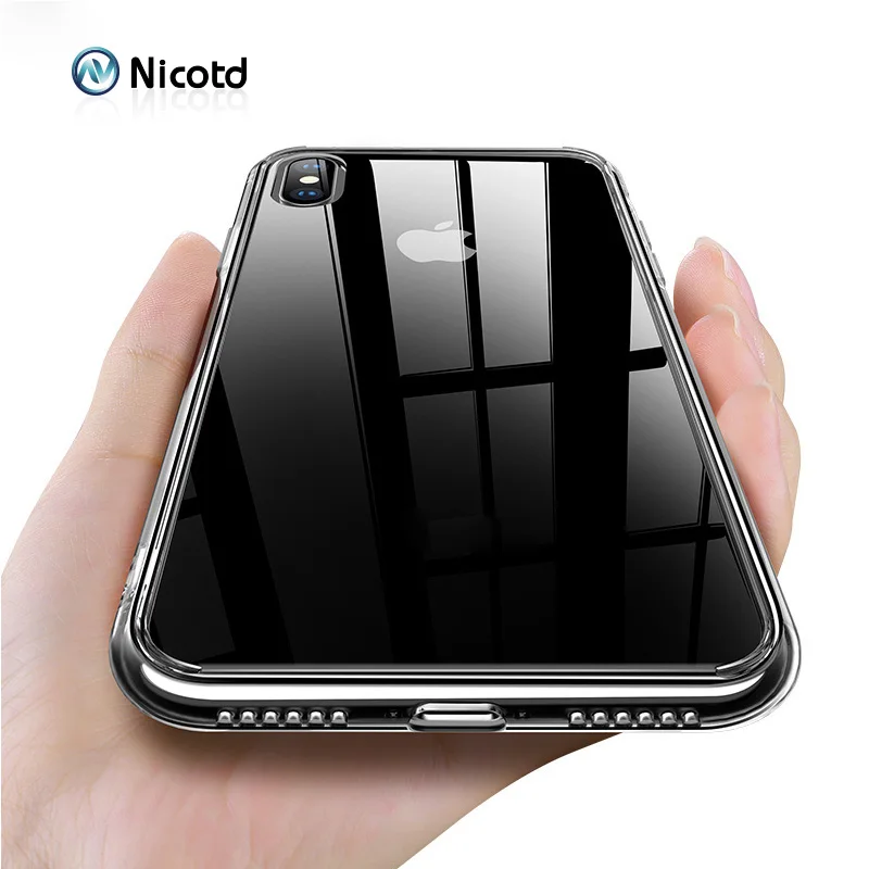 Nicotd прозрачный силиконовый мягкий ТПУ чехол для XS X 7 Plus 8 MAX XR Прозрачный телефона