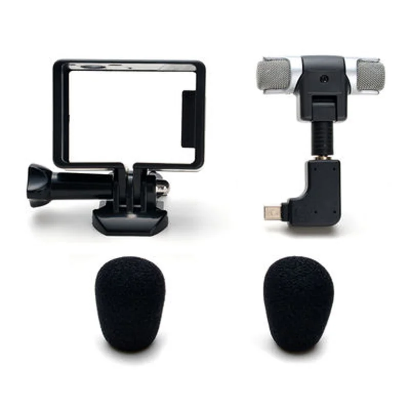 Профессиональный стерео микрофон для Gopro Hero 4 3 аксессуары защитная рамка чехол