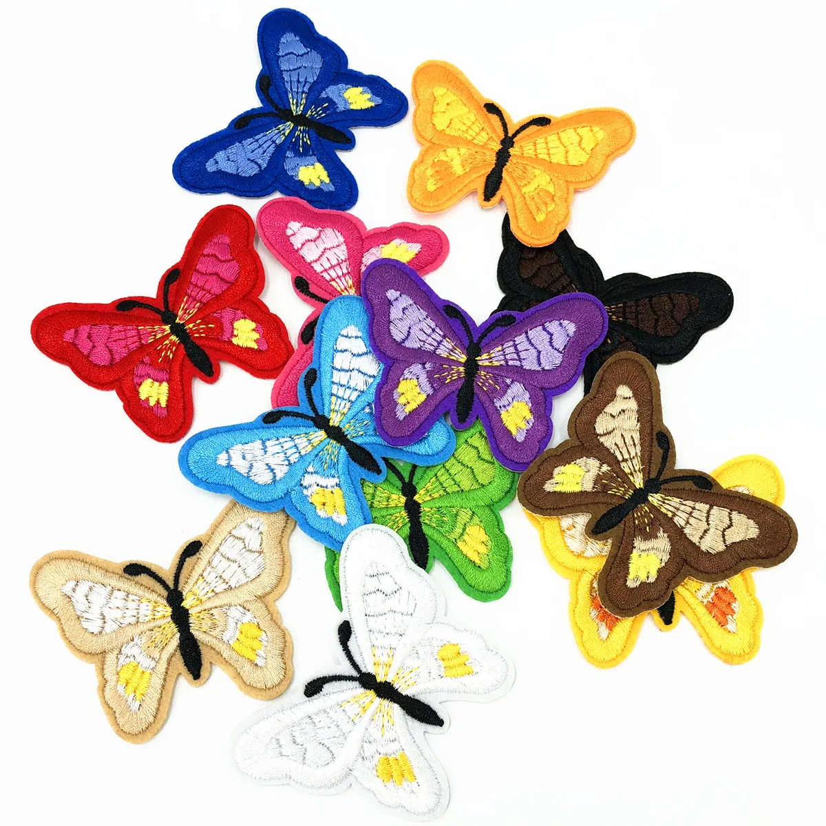 Нашивки бабочки для одежды вышивка Пришивные железные нашивки ткань одежда