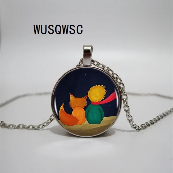 WUSQWSC Little Prince Logo Crystal Pendant Necklace Women Fashion Jewelry Men Private Custom Picture | Украшения и аксессуары