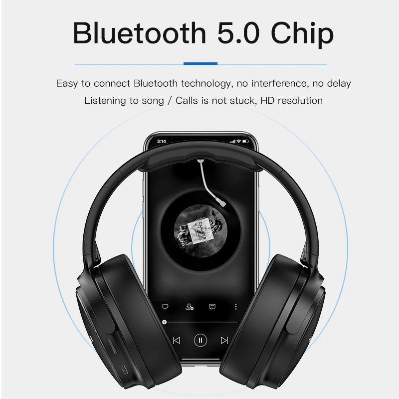 AWEI Budget Bluetooth V5.0 Gaming Headphone Wired Wireless Stereo Handsfree Headset AAC Noise Cancelling With Mic Support TFcard