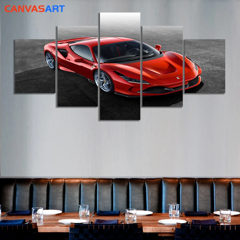 Холсте 5 шт HD фотографии 2020 Ferrari F8 трибьют плакат изображения стену для Гостиная