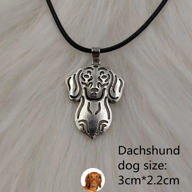 Dachshund Ожерелье с подвеской в виде собаки и животного, античное серебро, Хаски, пудель, ювелирное изделие для женщин, мужчин, женщин, девушек, милых девушек в стиле панк - Окраска металла: Dachshund