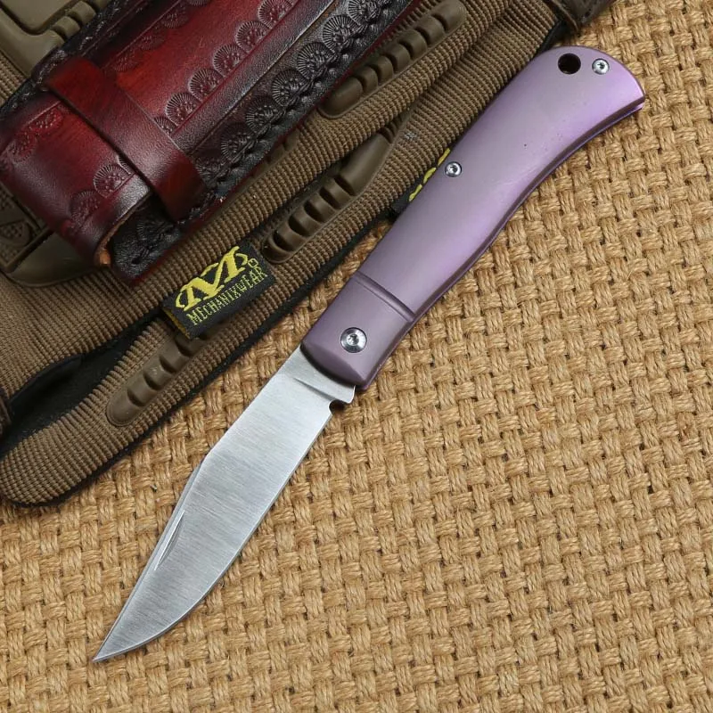 Purple DICORIA HJ110 складной нож S35VN лезвие титановая ручка Кемпинг Охота Открытый выживания кухонные ножи для фруктов практичный инструмент EDC - Цвет: Purple