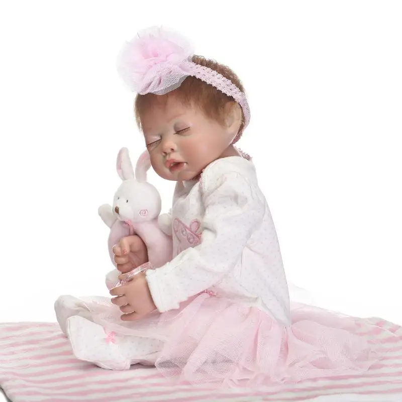 

NPK Real dolls 50cm Full silicone body reborn baby dolls lifelike girl fake baby child bonecas