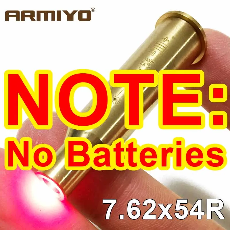 No Batteries Тактический armiyo пистолет Boresighter CAL: 7,62 X 54R картридж винтовка Диаметр прицел красный лазерный охотничья стрельба аксессуары без батарей - Цвет: No Batteries