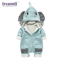 ircomll infant baby romper toddler cotton thicken cartoon elephant autumn newborn boy girl clothes kid jumpsuits