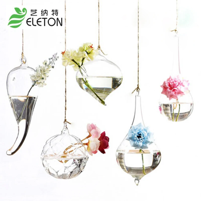 DIY творческий висит ясно стеклянная ваза для цветов гидропоники крытый