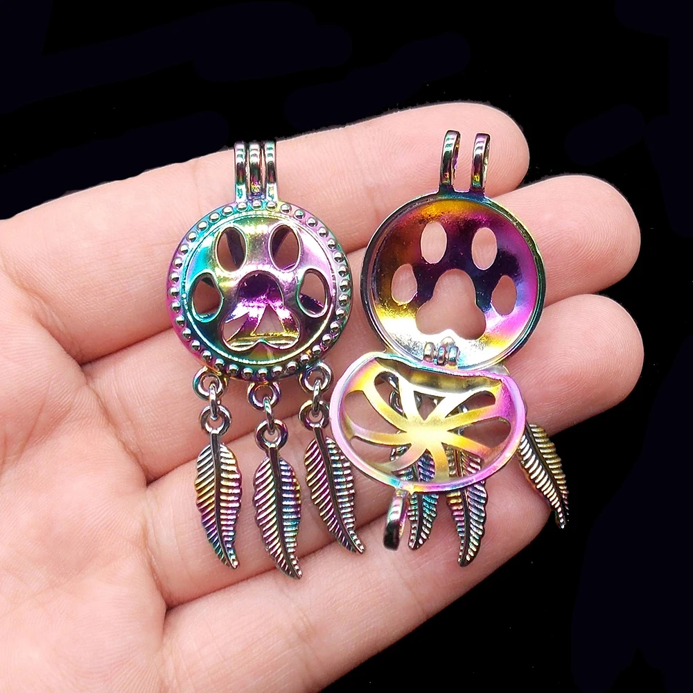 1 шт. Радужная клетка в виде собачьей лапы Ловец снов жемчужное ожерелье