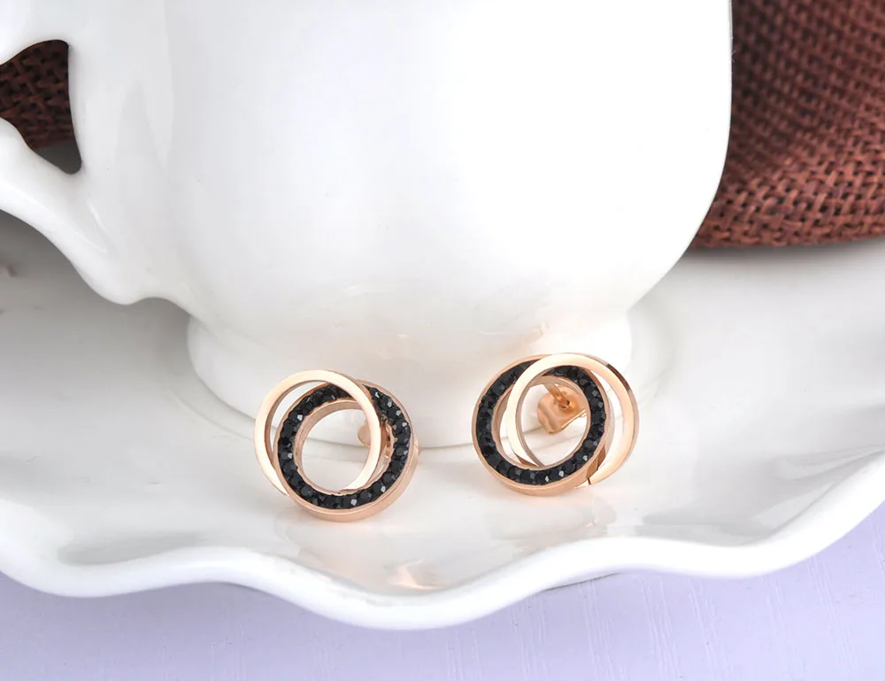 JeeMango трендовые серьги-гвоздики из нержавеющей стали с глиняным кристаллом