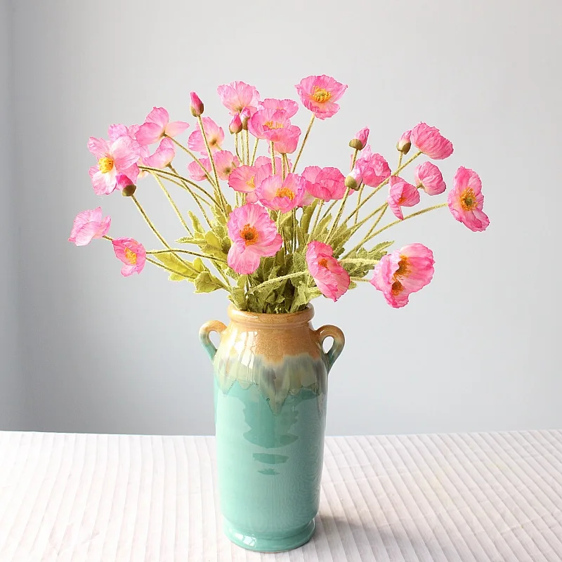 1 шт. семь цветов красивые искусственные шелковые цветы из мака очень яркие