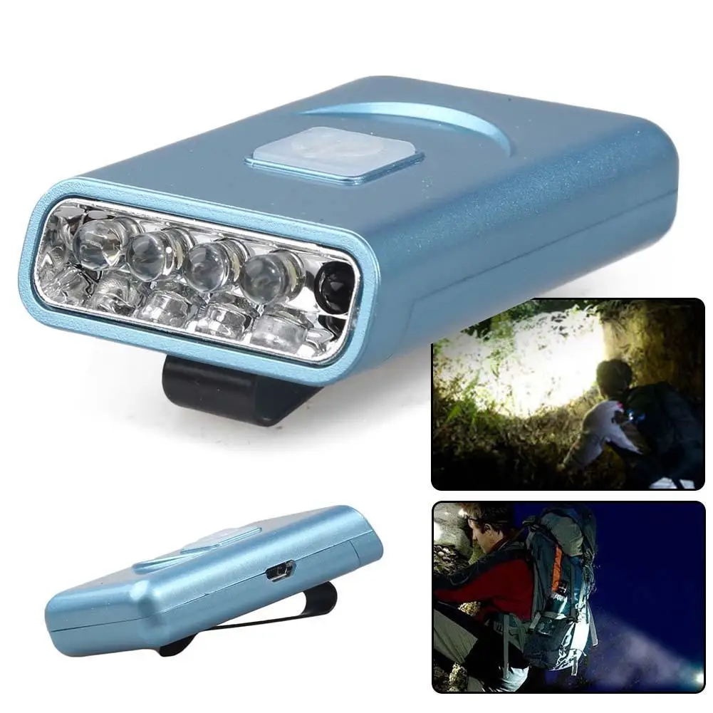 1 шт. перезаряжаемый 5 LED сенсор голова Кепка шапка лампа свет USB налобный фонарь