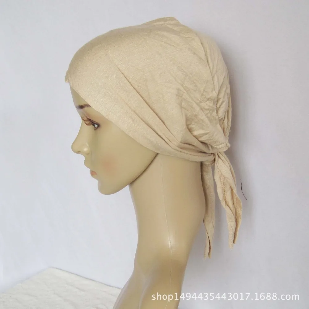 45 цветов полноразмерная внутренняя мусульманская хлопковая хиджаб шапка