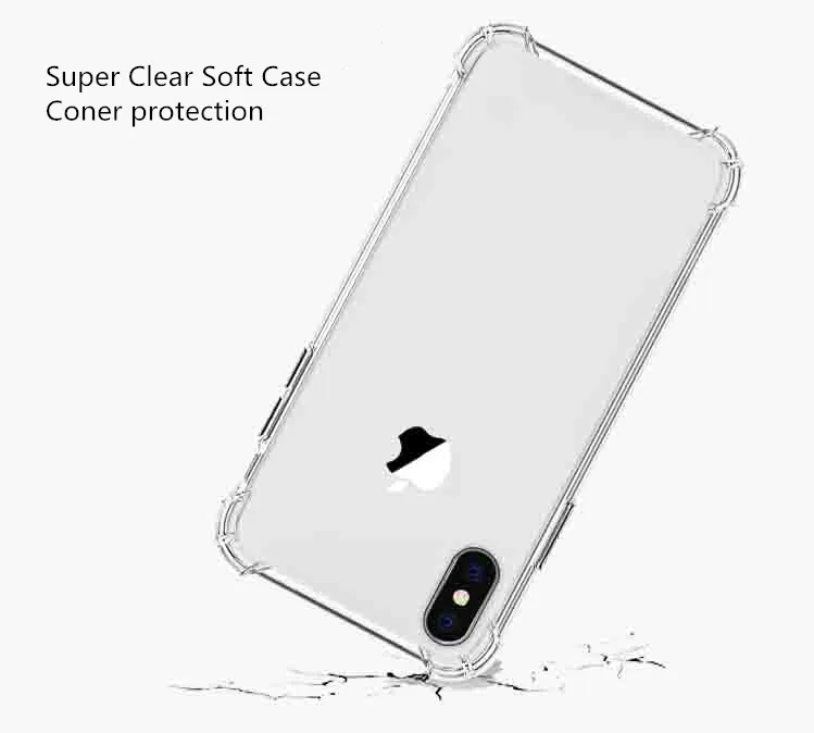 Супер прозрачный мягкий чехол для телефона iPhone 6 6s 7 8 Plus Мягкий Прозрачный X XR XS MAX