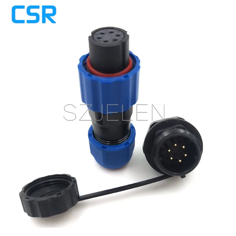 SD13 IP68 6 pin AC промышленный авиационный водонепроницаемый разъем питания панельный