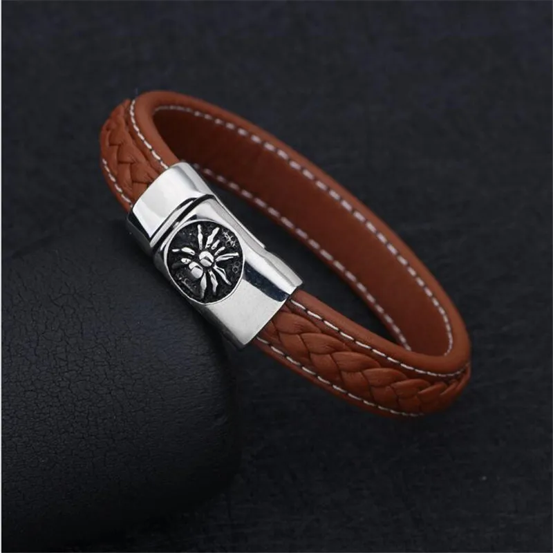 Новинка 2018 браслет в стиле панк Модный повседневный из нержавеющей стали паук