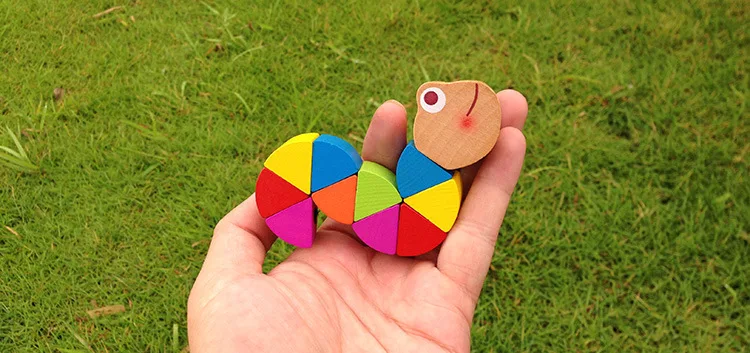 Деревянная игрушка сменная цветная гусеница головоломка животное кукла игрушка цвет витой червь развивающие игрушки