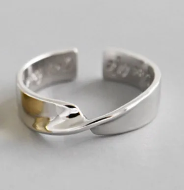 Silver F.I.N.S, 925 пробы, серебряные кольца, крученые, открытый палец, Япония, корейский стиль, обручальное кольцо, серебро, 925, ювелирные изделия - Цвет основного камня: Silver