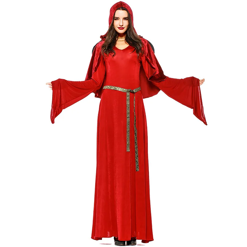 

New Halloween Costumes Big Red Vampire Costume Demon Dress Witch Slim Game Costume PS