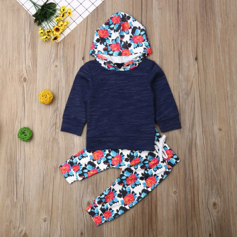 

Kid Clothes 2019 Newborn Baby Boy Kids Hooded Bodysuit Pants Autumn Outfit Cotton Clothes 1-3Y