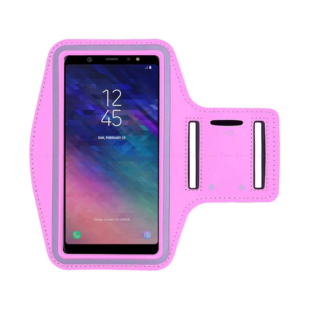 Розовый Спорт Бег Велосипедный Спорт чехол для телефона сумка для samsung Galaxy A50 A30 A10 A7 A5 A3 A9 Pro A2 Core A8 A6 плюс Чехол-повязка на руку - Цвет: Розовый