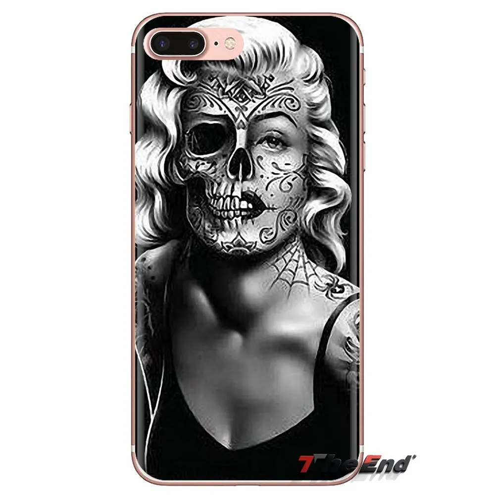 Силиконовый чехол для телефона Huawei Mate Honor 4C 5C 5X 6X 7 7A 7C 8 9 10 8C 8X 20 Lite Pro Sugar Skull Flower Tattooed