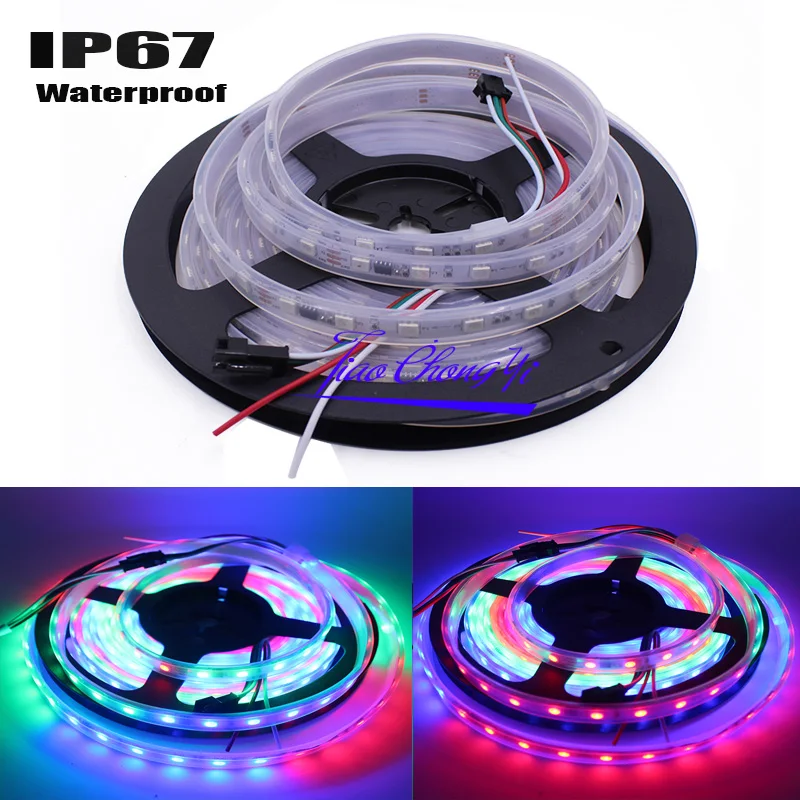 5 м WS2811 16703 IC 16703 60 Светодиодный/м DC24V Светодиодный адресуемый Цифровой RGB Мечта полноцветный IP20 IP65 IP67 водонепроницаемый