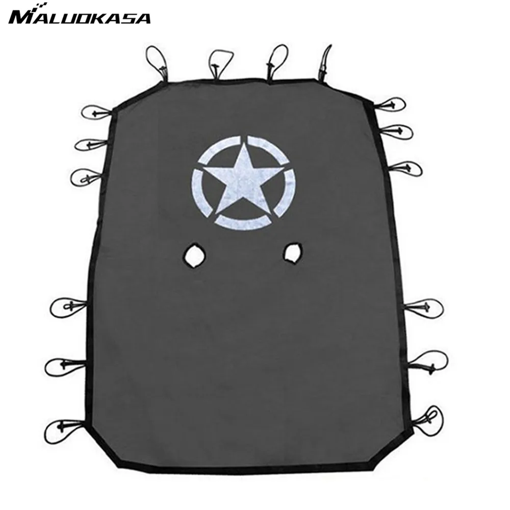 MALUOKASA For Jeep Wrangler JKU 4Doors Sun Shade Eclipse Top Cover Star Roof Mesh Star For Rubicon Sahara Sport Willys 2007