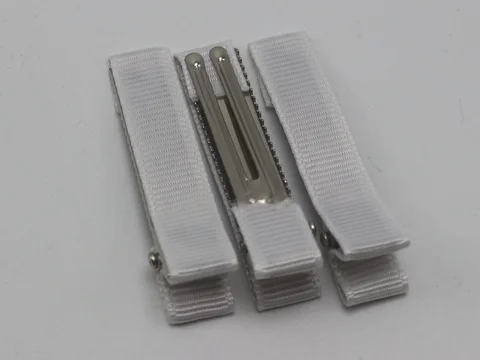 20 Grosgrain заколки с лентой из металла с двумя зубцами заколки-Аллигаторы для волос 48 мм, Плоский срез