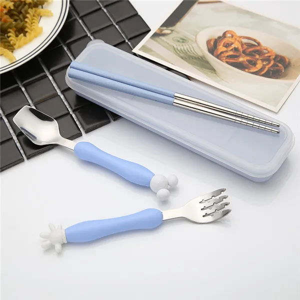 Набор посуды из нержавеющей стали с рисунком для детей 304 вилка чайная ложка