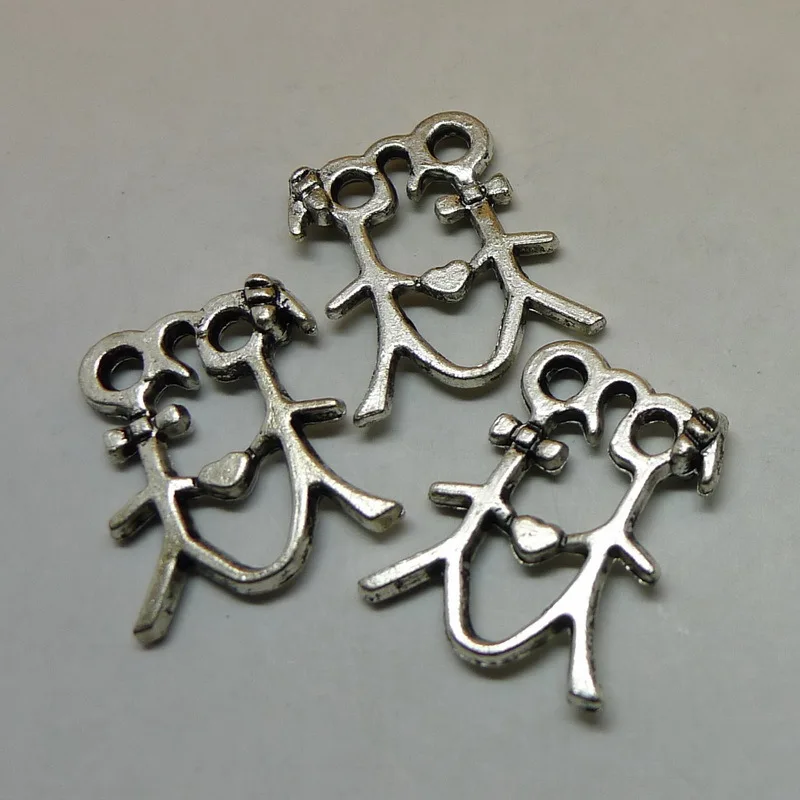 RONGQING 100 шт./лот антикварные серебряные подвески для мальчиков и девочек простые