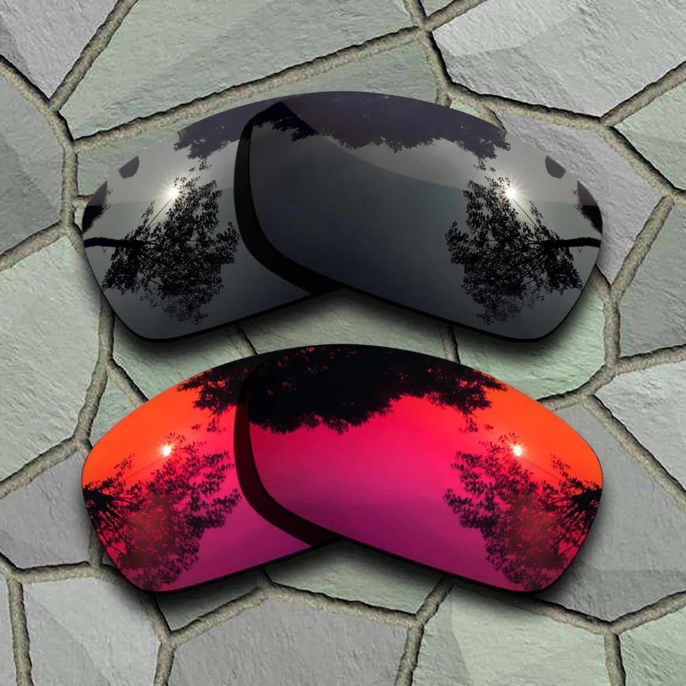 Grey Black&Violet Red Sunglasses Polarized Replacement Lenses for Oakley Hijinx