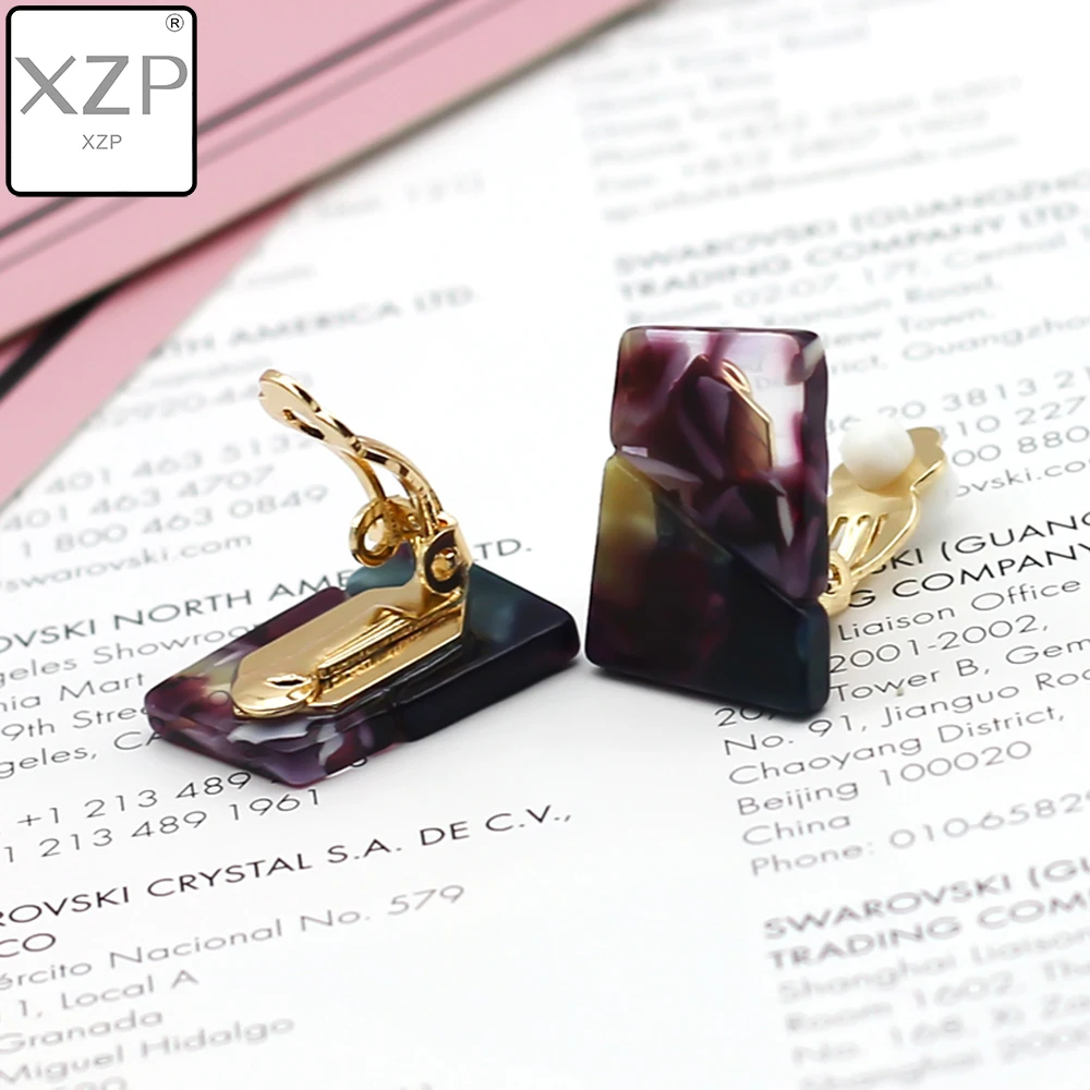 Женские акриловые геометрические серьги XZP круглые в стиле ретро корейские