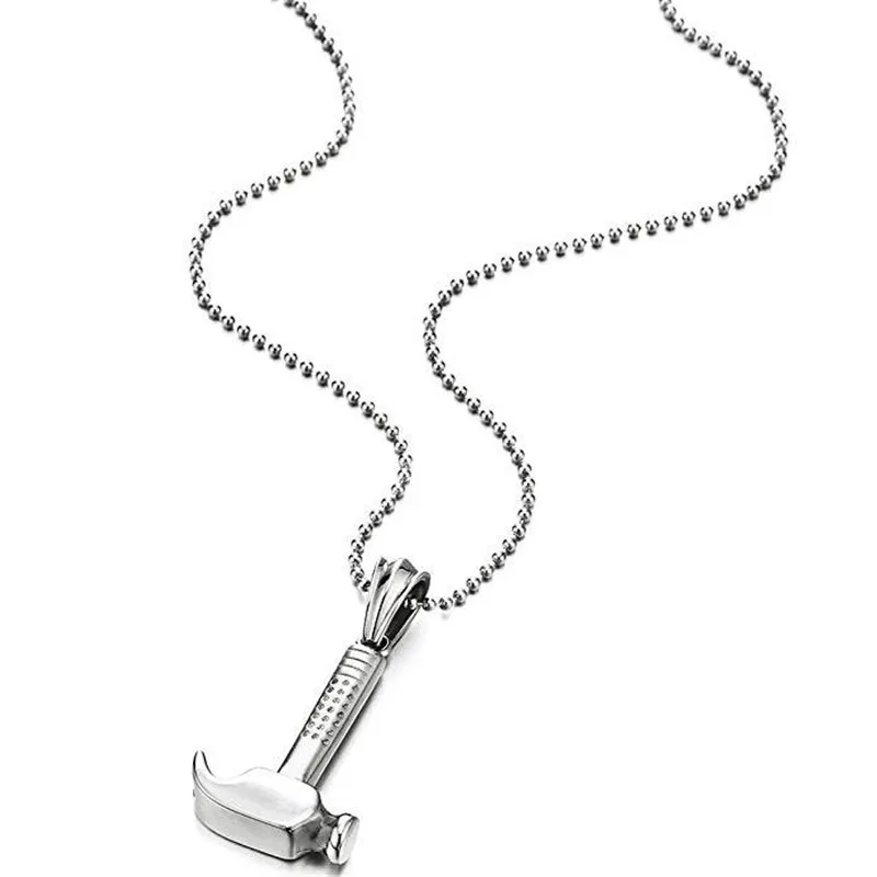 

Claw Hammer Shape Pendant Necklace Men Women Jewelry Silver Color Necklace Women Hip Hop Necklace Gifts